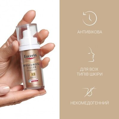 Сироватка для обличчя Eucerin Hyaluron Filler + Elasticity 3D потрійна антивікова (83566), 30 мл