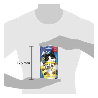Ласощі для дорослих кішок Purina Felix Party Mix Сирний Мікс зі смаком чедера, гауда і едамеру, 60 г