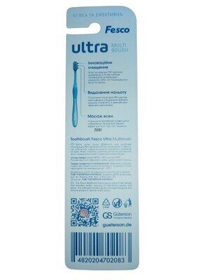 Зубна щітка Fesco Ultra Multibrush Soft м'яка блакитна, 1 штука