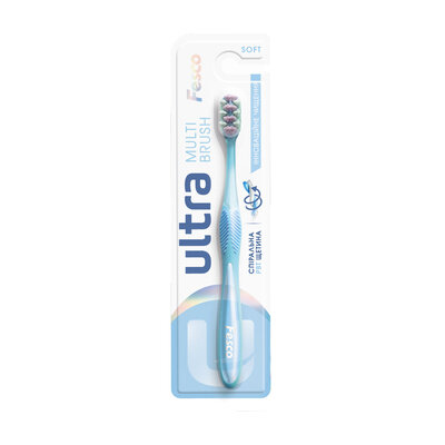 Зубна щітка Fesco Ultra Multibrush Soft м'яка блакитна, 1 штука