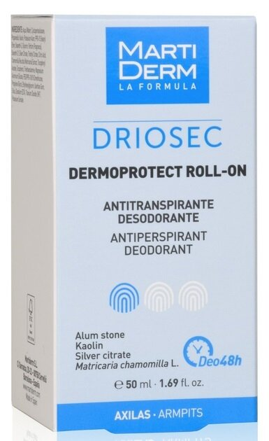 Дезодорант-антиперспірант кульковий Martiderm Driosec Dermoprotect 48h, 50 мл