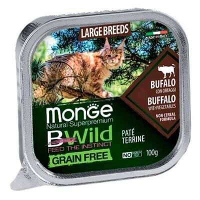 Паштет Monge BWild Grain Free Large Breeds для кошенят та дорослих котів великих порід буйвол, 100 г