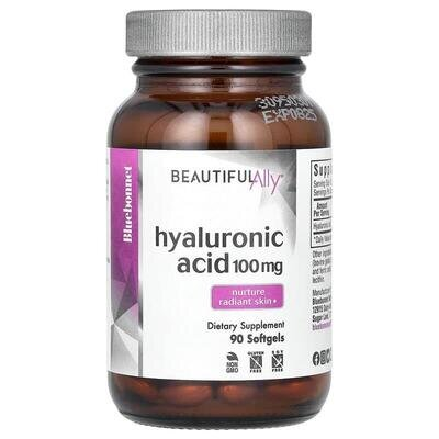 Гіалуронова Кислота Bluebonnet Nutrition Beautiful Ally Hyaluronic Acid 100 мг, 90 гелевих капсул
