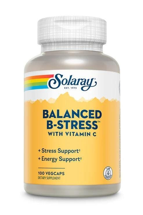 Збалансований В-стрес з вітаміном С Solaray Balanced B-stress with vitamin C, 100 капсул