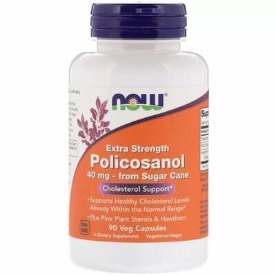 Полікозанол NOW Policosanol 40 мг вег. капсули №90
