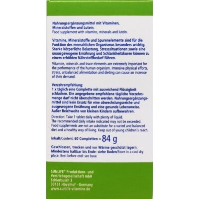 Вітаміни Sunlife A-Z + Lutein Completten каплети №60