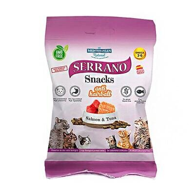 Ласощі для собак Mediterranean Natural Serrano Snacks з лососем і тунцем, 100 г