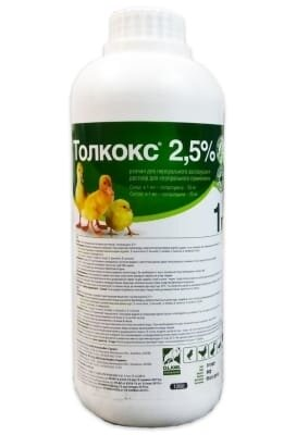 Толкокс 2,5% (ДЛЯ ТВАРИН) розчин, 1 л