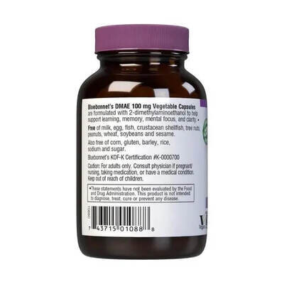 Діметиламіноетанол Bluebonnet Nutrition DMAE 100 мг рослинні капсули №50