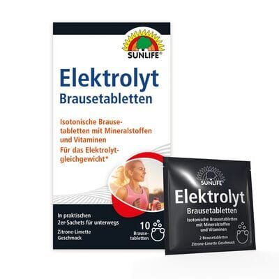 Вітаміни Sunlife Elektrolyte Brausetabletten електроліт шипучі таблетки №10 в саше