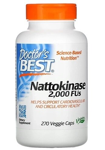 Наттокіназа Doctor's Best Nattokinase 2000 FUs, 270 вегетаріанських капсул