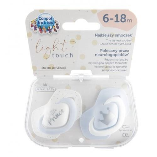 Пустушка силіконова Canpol Babies Royal Baby симетрична 22/651_blu, 6-18 місяців, 2 шт