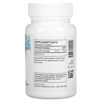 Цинк Піколінат 30 мг Thorne Research Zinc Picolinate капсули №60