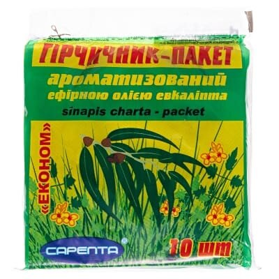 Гірчичник-пакет Сарепта економ ароматизований з евкаліптом, 10 штук