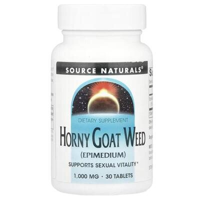 Підтримка сексуального здоров'я (Горянка) Source Naturals Horny Goat Weed (Epimedium) 1000 мг, 30 таблеток