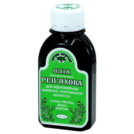 Олія реп'яхова Аптека природи з гінкго білоба, аїром і вербою для відновлення волосся, 110 мл