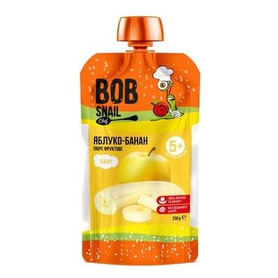 Пюре фруктове Bob Snail Chef яблучно-бананове, 250 г
