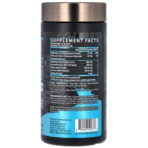 Комплекс для балансу рідини в організмі Nutrex Research Lipo-6 Diuretic, 80 капсул