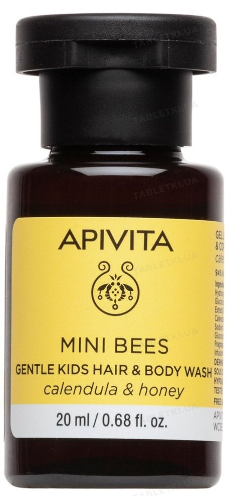 Гель дитячий Apivita Mini Bees для волосся та тіла, 20 мл