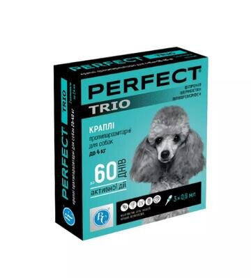 Краплі від бліх та кліщів Perfect Trio для собак до 4 кг, 1 піпетка по 0,6 мл