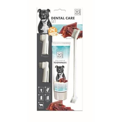 Набір для догляду за зубами M-Pets Dental Care Set для собак із зубною пастою зі смаком яловичини