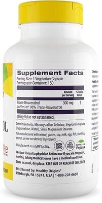 Ресвератрол Healthy Origins Resveratrol 300 мг, 150 капсул