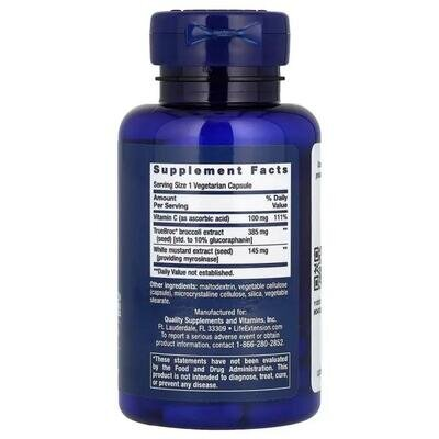 Брокколі с мірозиназою Life Extension Optimized Broccoli with Myrosinase, 30 вегетаріанських капсул