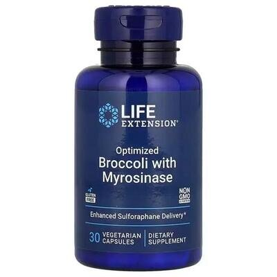 Брокколі с мірозиназою Life Extension Optimized Broccoli with Myrosinase, 30 вегетаріанських капсул