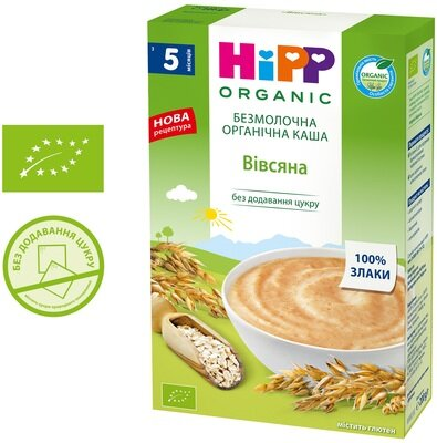 Каша безмолочна HiPP органічна Вівсяна, з 5 місяців, 200 г