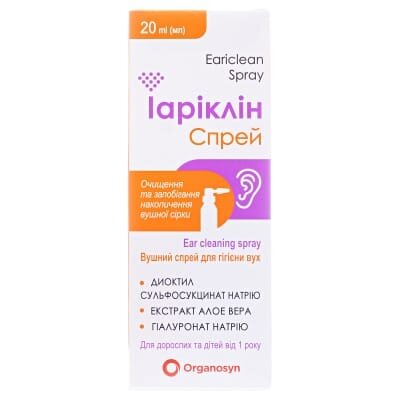 Іаріклін спрей вушний для гігієни вух по 20 мл у флак.