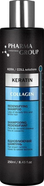 Шампунь Pharma Group Laboratories Keratin+Collagen відновлювальний, 250 мл