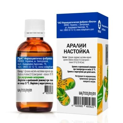 Аралії настойка по 50 мл у флак.