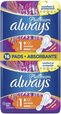 Прокладки гігієнічні Always Platinum Normal, 3 краплі, 1 розмір, 16 шт