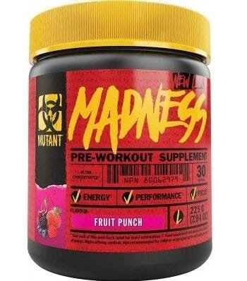 Передтренувальний комплекс Mutant Madness, фруктовий пунш, 225 г