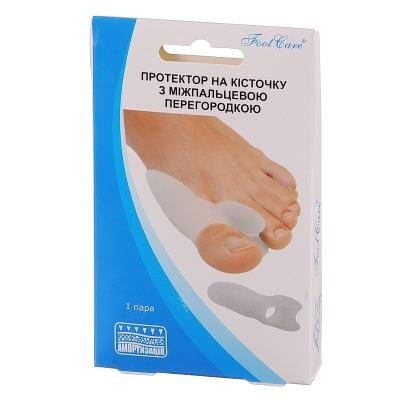 Протектор на кісточку Foot Care GB-02 з міжпальцевою перегородкою, гелевий, розмір L (39-46)