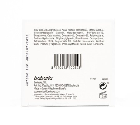 Крем для обличчя Babaria Hyaluronic Acid з гіалуроновою кислотою, 50 мл