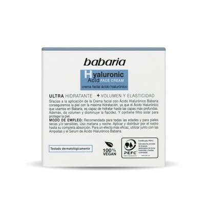Крем для обличчя Babaria Hyaluronic Acid з гіалуроновою кислотою, 50 мл