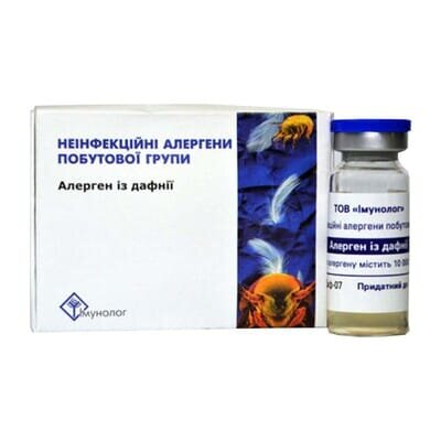 Неінфекційні алергени побутової групи розчин д/ін. 10000 PNU/мл алерг. дафнії по 5 мл у флак.