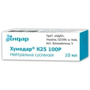 Хумодар К25 100Р суспензія д/ін. 100 МО/мл по 10 мл №1 у флак.