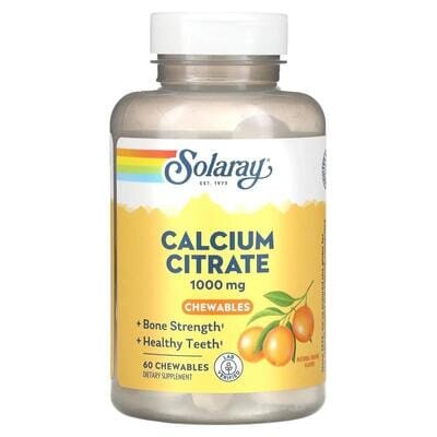 Кальцію цитрат Solaray Calcium Citrate 1000 мг смак апельсину, 60 жувальних таблеток