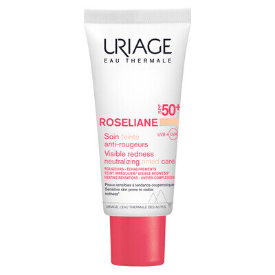СС-крем для обличчя Uriage Roseliane CC Cream SPF50+ зволожуючий проти почервоніння, 40 мл