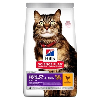 Корм сухий Hill's Science Plan Adult SenSt&Sk для котів з чутливим шлунком і шкірою, 300 г
