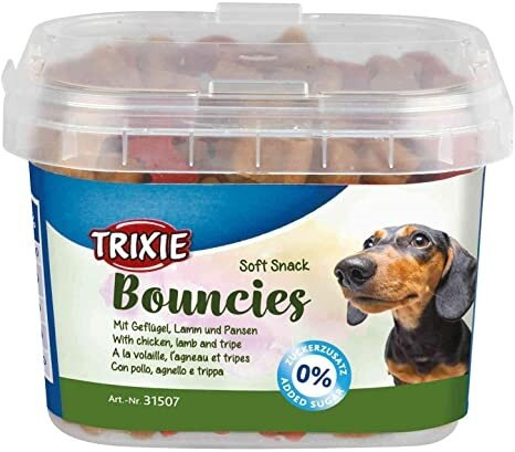 Ласощі для собак Trixie 31507 Bouncies c шлунком, птицею та ягням, 140 г