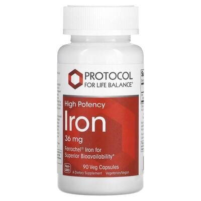 Залізо Protocol for Life Balance Iron 36 мг, 90 веганських капсул