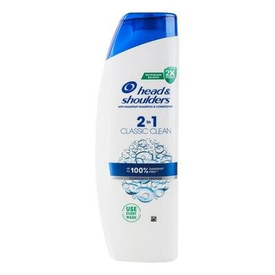 Шампунь і бальзам-ополіскувач Head & Shoulders 2 в 1 Основний догляд проти лупи, 330 мл
