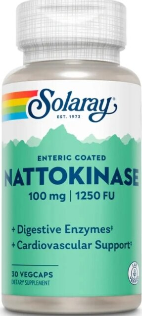 Наттокіназа Solaray Nattokinase 100 мг, 30 веганських капсул