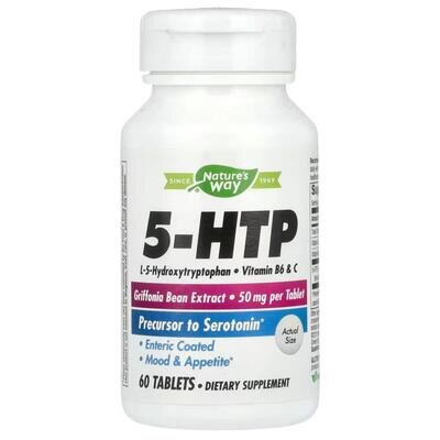 5-НТР Nature's Way 5-HTP 50 мг, 60 вегетаріанських таблеток