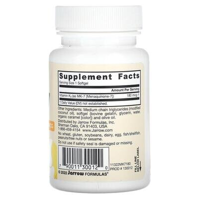 Вітамін К2 МК-7 Jarrow Formulas Vitamin K2 180 мкг, 30 капсул