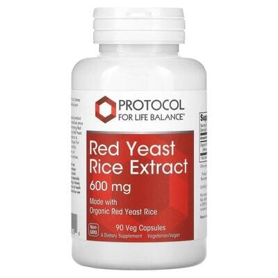 Червоний дріжджовий рис Protocol for Life Balance Red Yeast Rice Extract 600 мг, 90 веганських капсул
