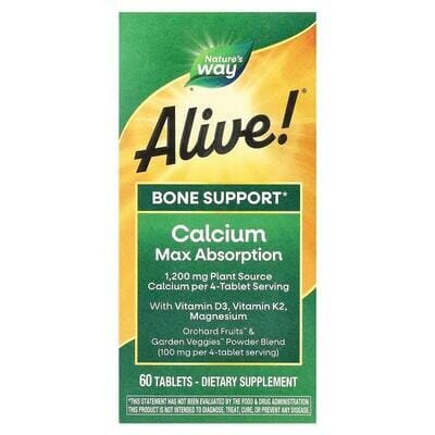 Кальцій Nature's Way Alive! Calcium Bone Support, 60 таблеток
